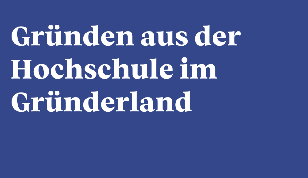 Grafik mit der Überschrift "Gründen aus der Hochschule im Gründerland"